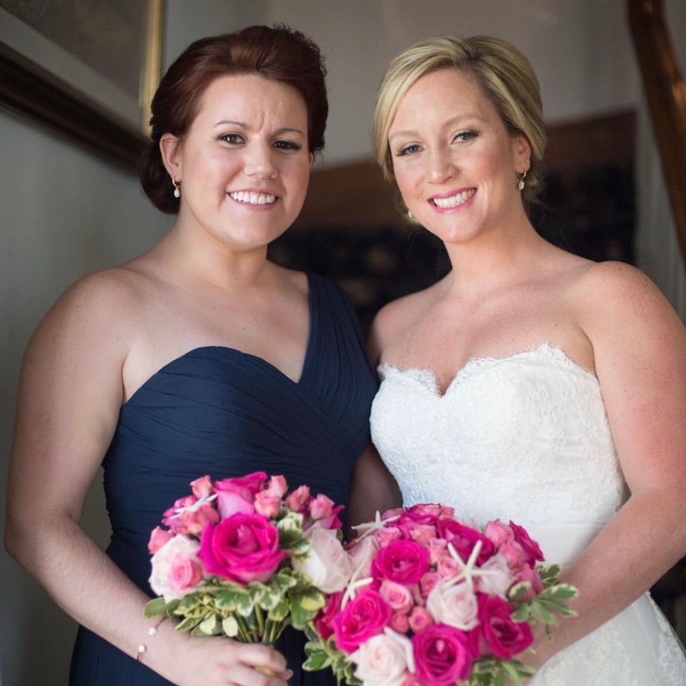 BILL LEVKOFF | One Shoulder Navy Bridesmaid’s Gown